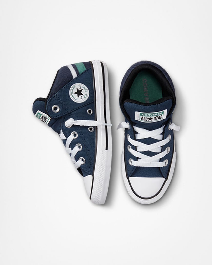 Chlapecké Boty Vysoké Converse Chuck Taylor All Star Axel Varsity Club Tmavě Blankyt Bílé | CZ VNRD31